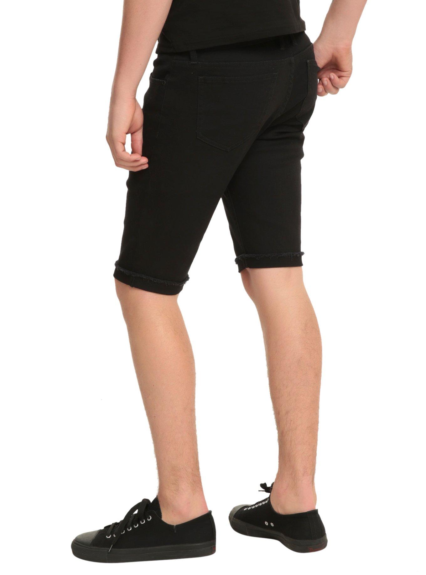 RUDE True Black Skinny Fit Shorts, , alternate