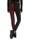Royal Bones By Tripp Red & Black Stripes Split Leg Skinny Jeans, , alternate