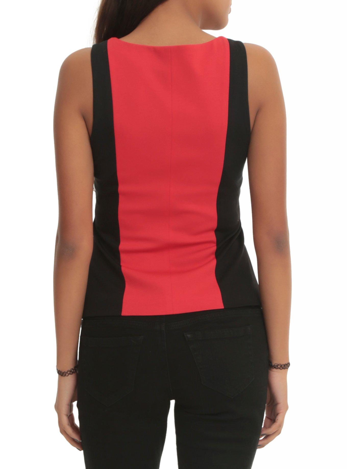 DC Comics Harleen Harley Quinn Lace-Up Top, , alternate