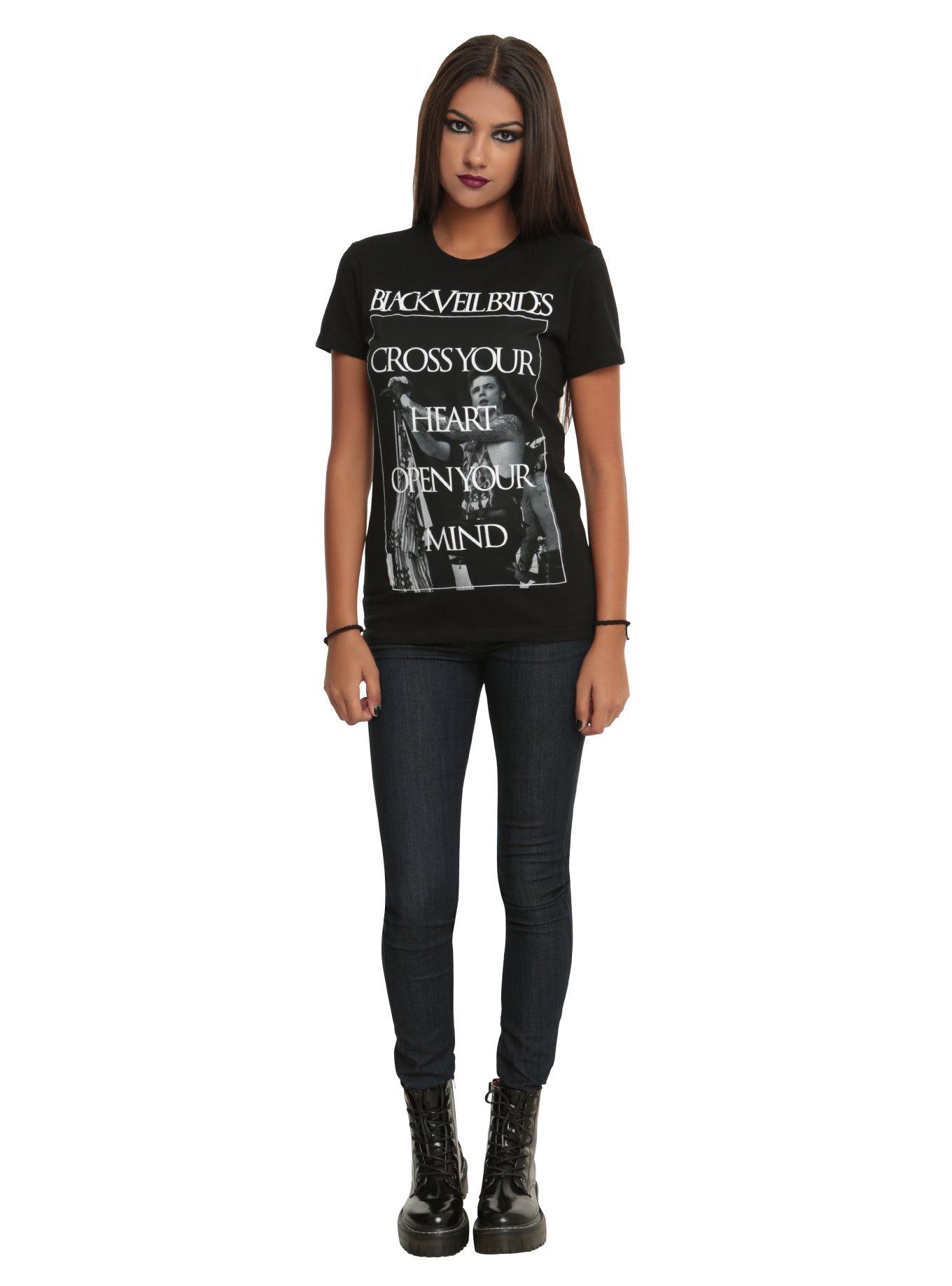 Black Veil Brides Cross Your Heart Girls T-Shirt, , alternate