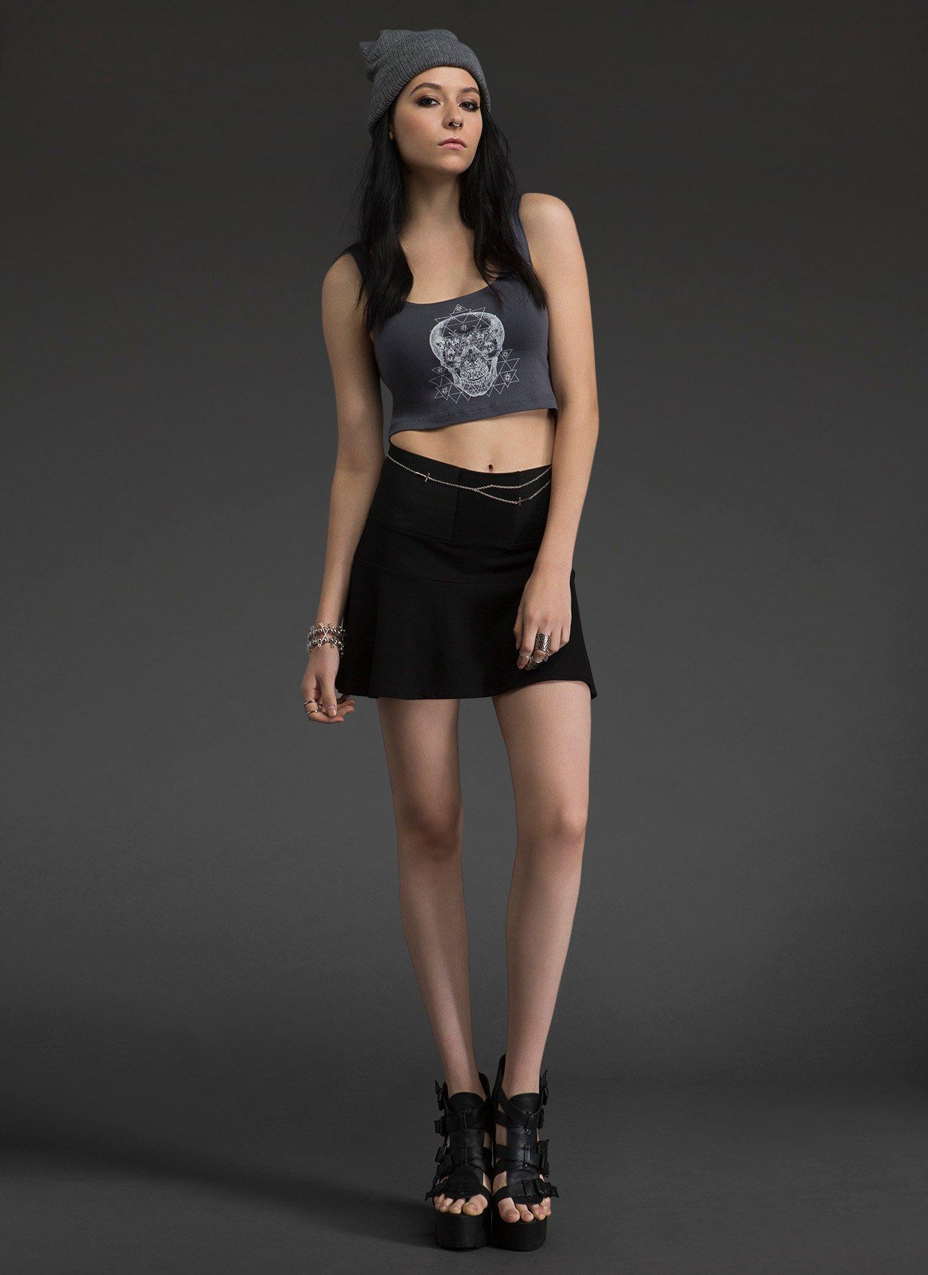 Skull Crop Top, , alternate