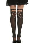 LOVEsick Red Bow Cat Faux Thigh High Tights, , alternate