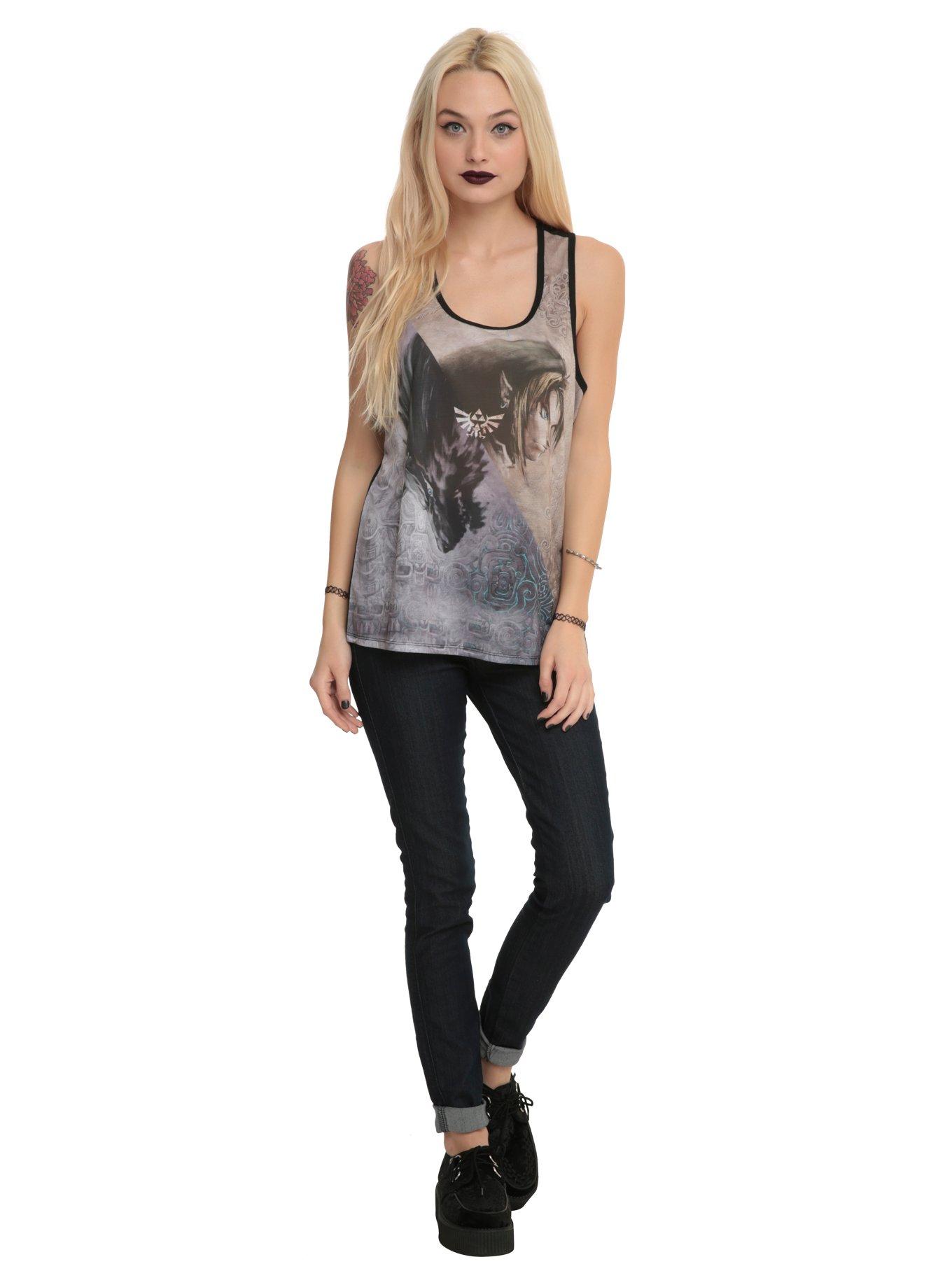 The Legend Of Zelda: Twilight Princess Split Girls Tank Top, , alternate