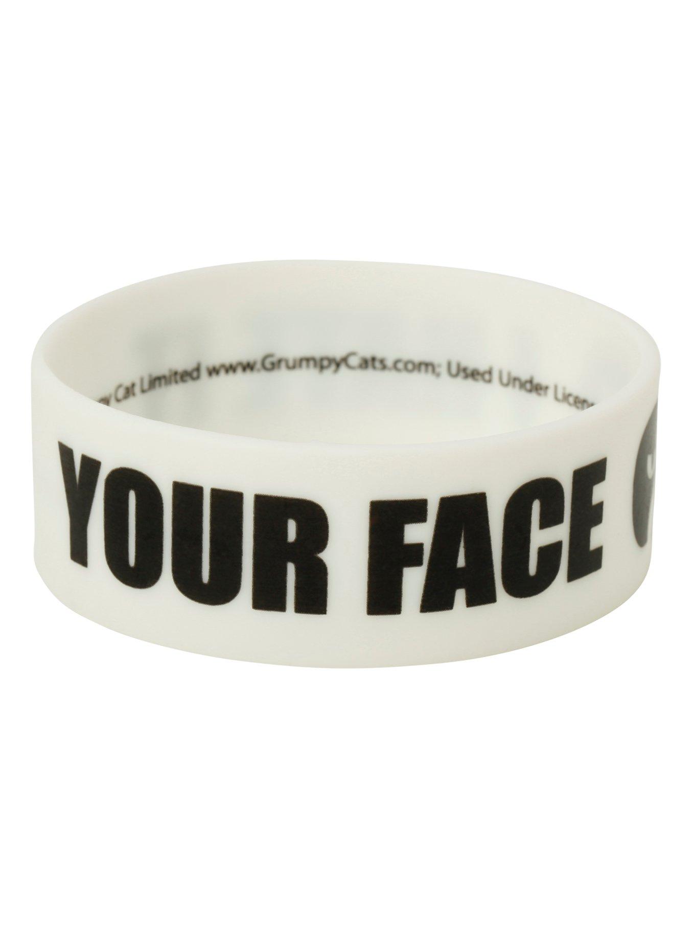 Grumpy Cat Hate Your Face Rubber Bracelet, , alternate