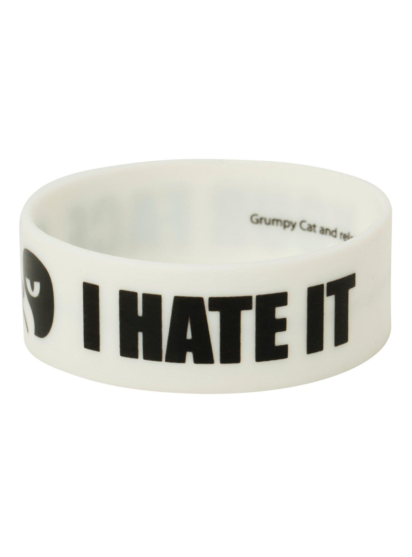 Grumpy Cat Hate Your Face Rubber Bracelet, , alternate