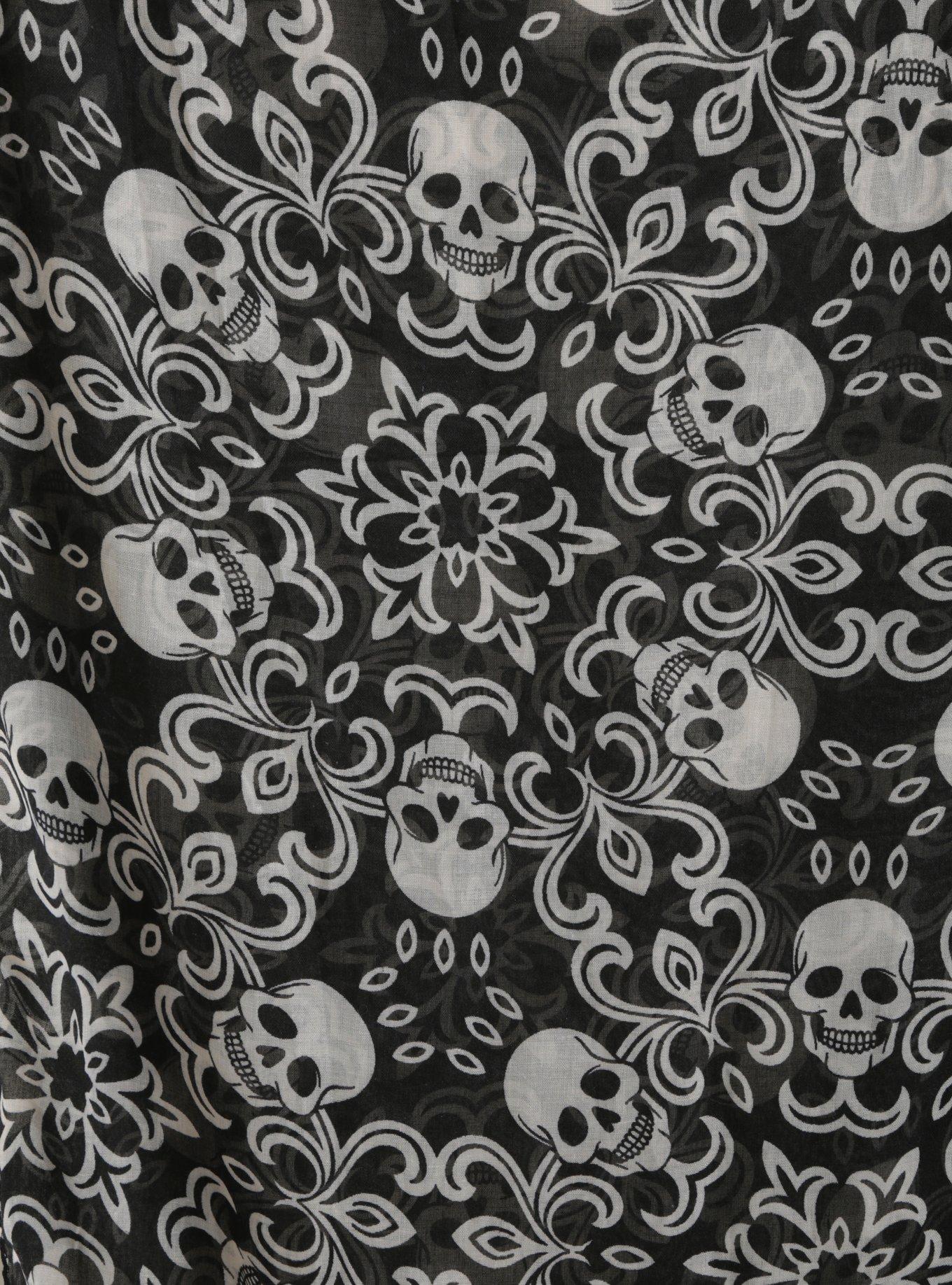Damask Skulls Infinity Scarf, , alternate