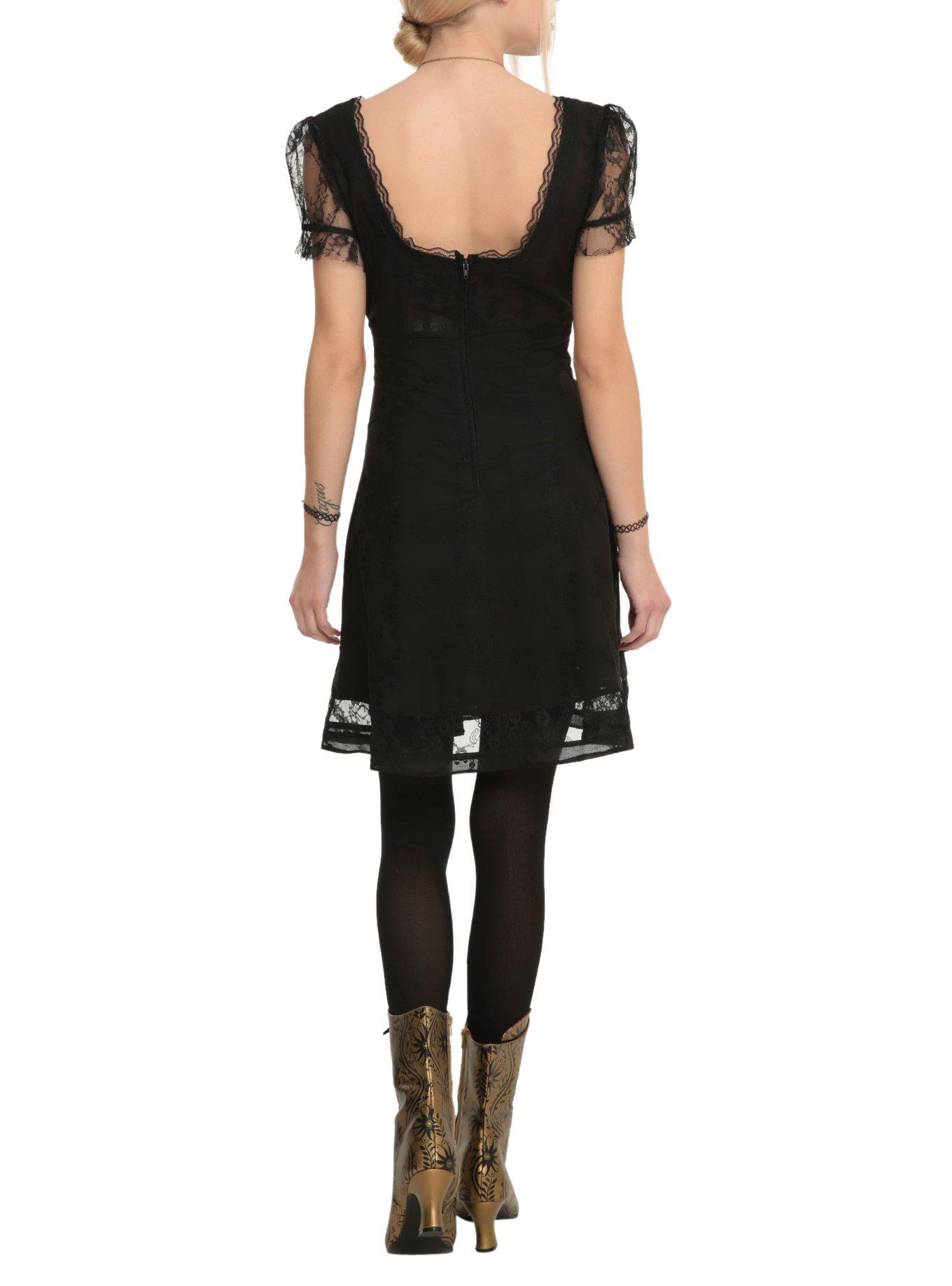 Royal Bones By Tripp Black Lace Sleeve Dress, , alternate