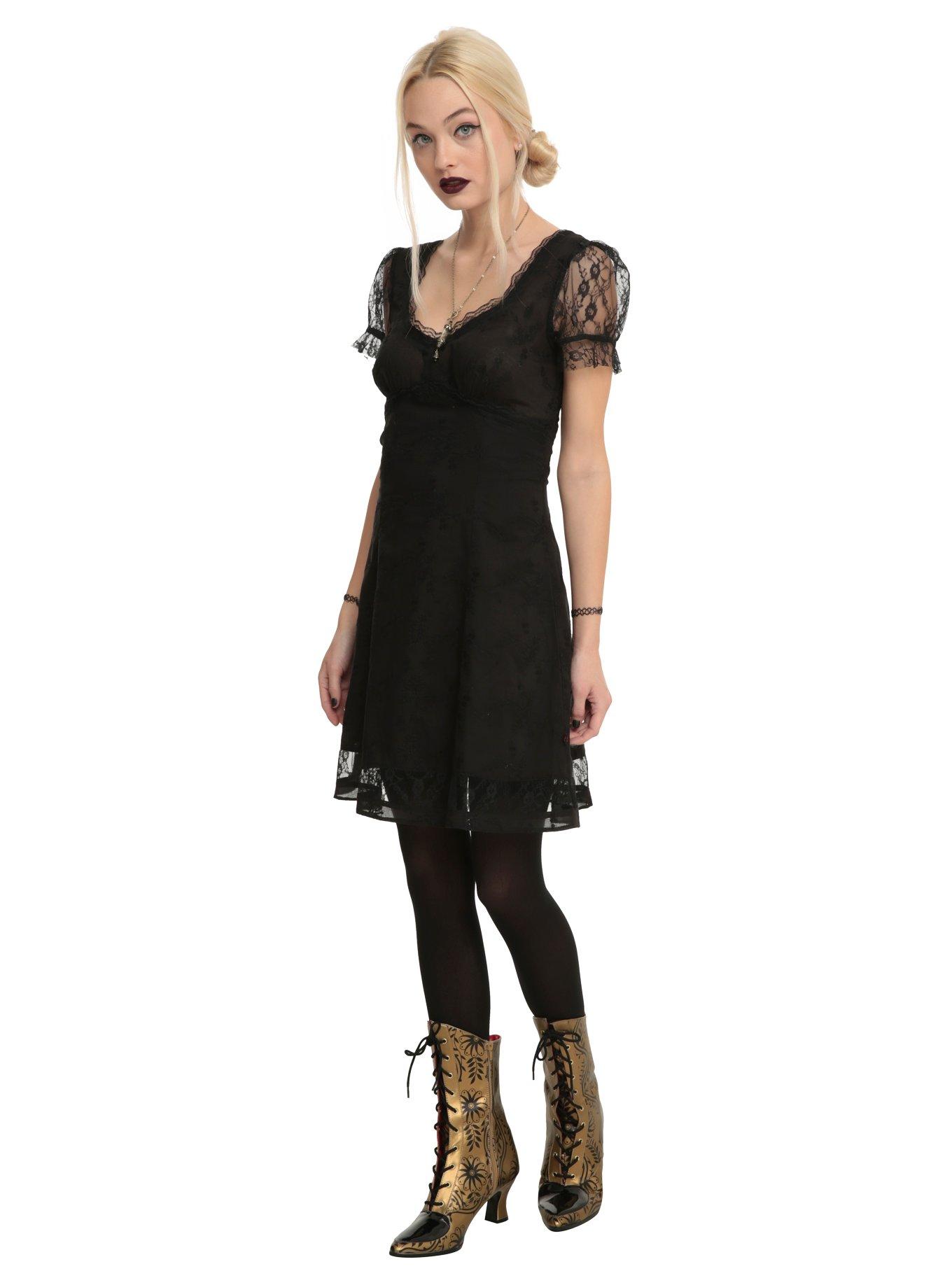 Royal Bones By Tripp Black Lace Sleeve Dress, , alternate