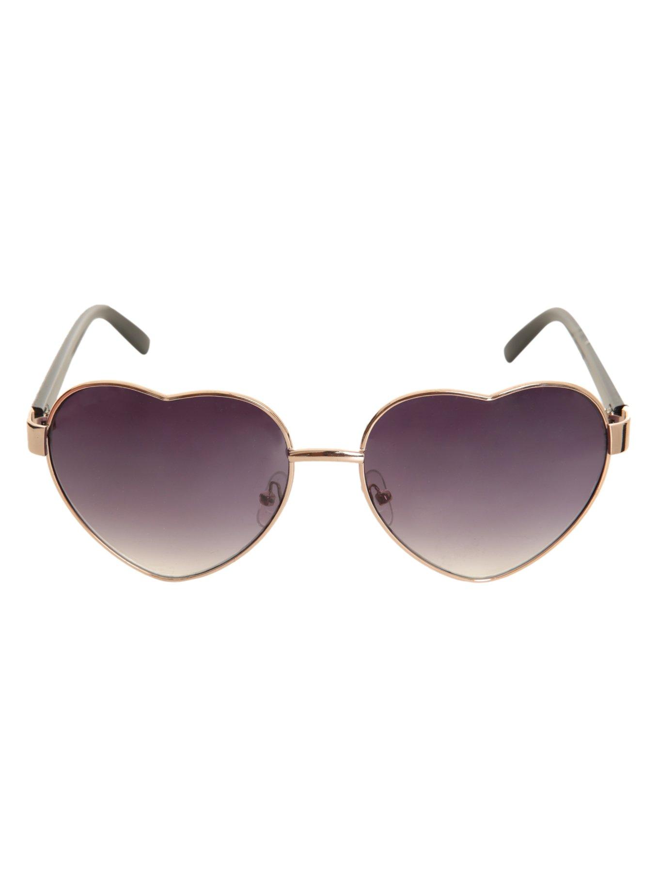 Floral Heart-Shaped Sunglasses, , alternate