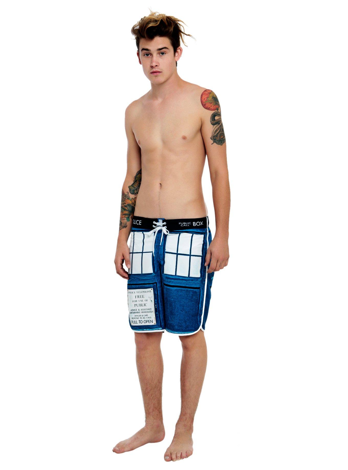 Doctor Who TARDIS Swim Trunks, BLACK, alternate