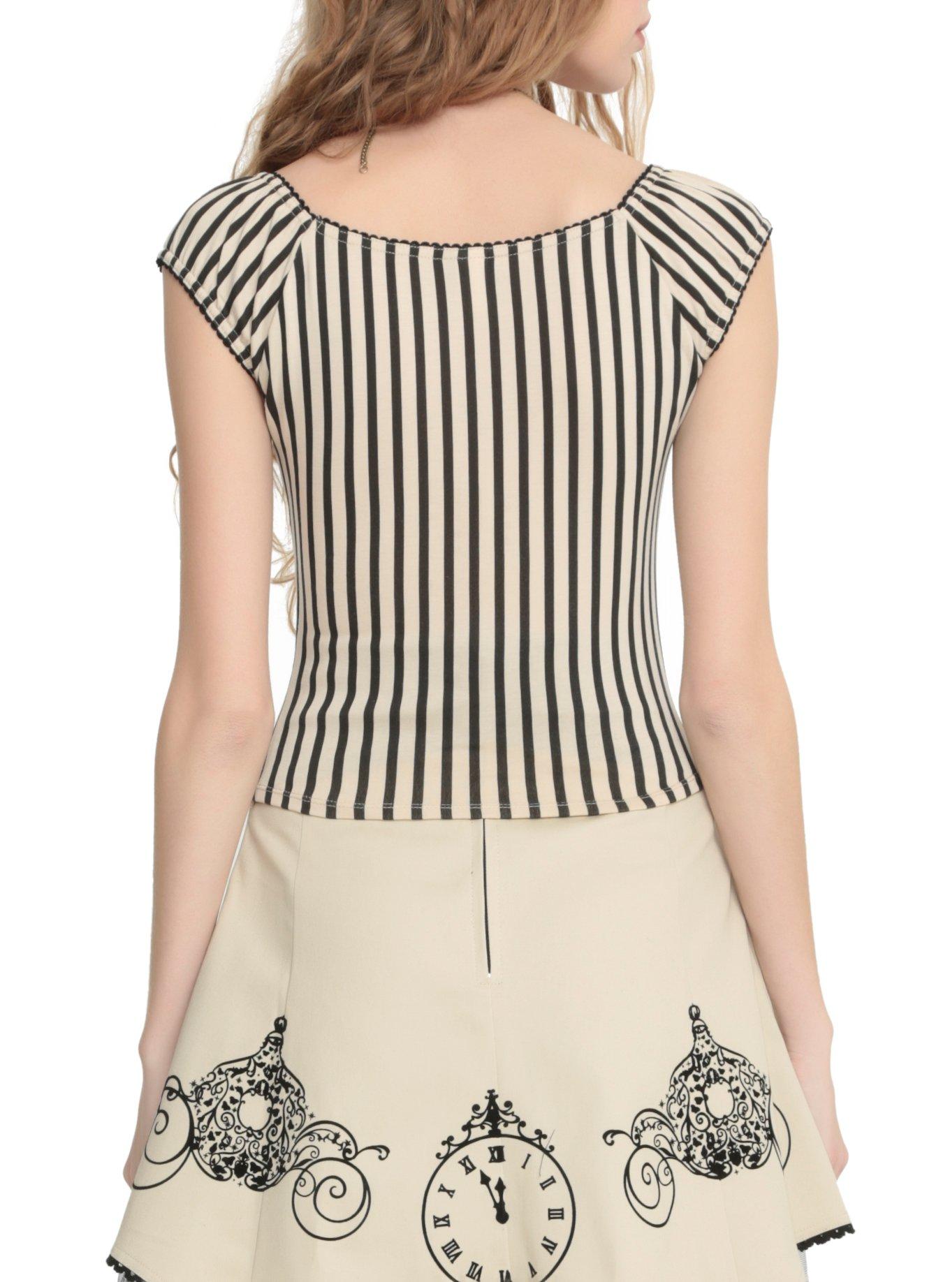 Disney Cinderella Stripe Cropped Knit Top, , alternate
