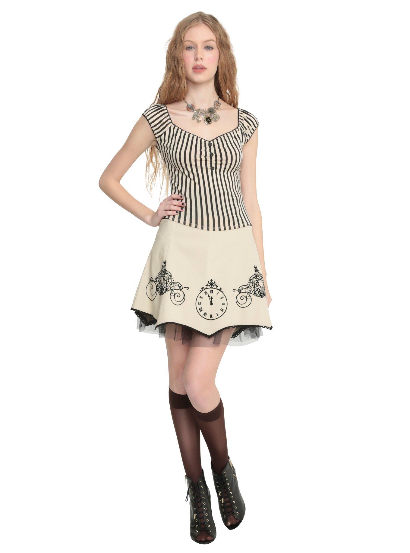 Disney Cinderella Stripe Cropped Knit Top, , alternate