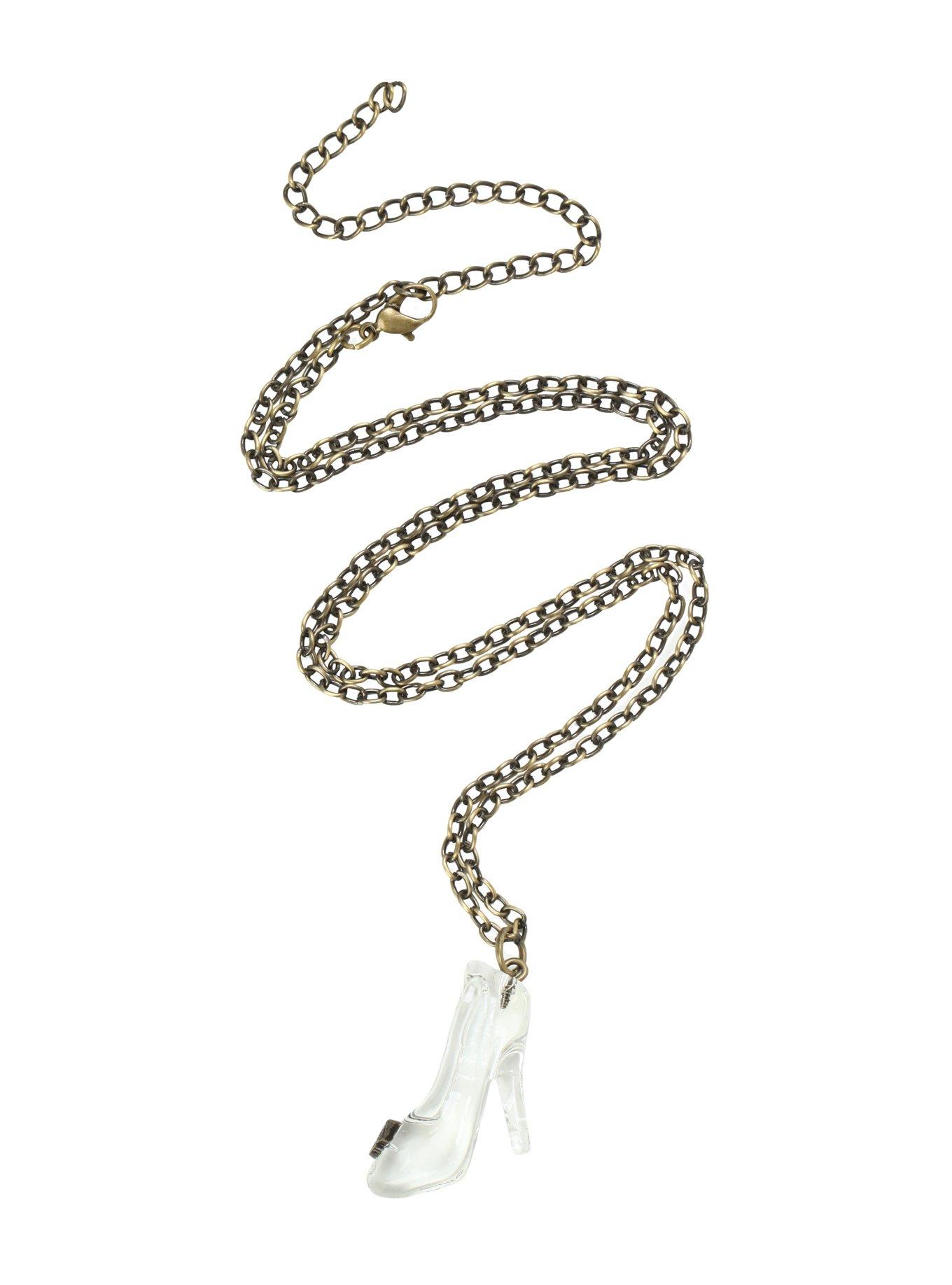 Disney Cinderella Butterfly Glass Slipper Necklace, , alternate