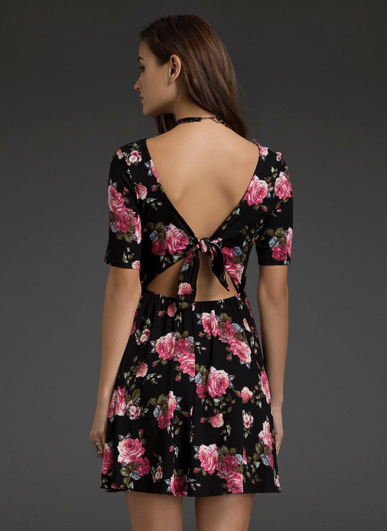 Floral Cutout Dress, , alternate