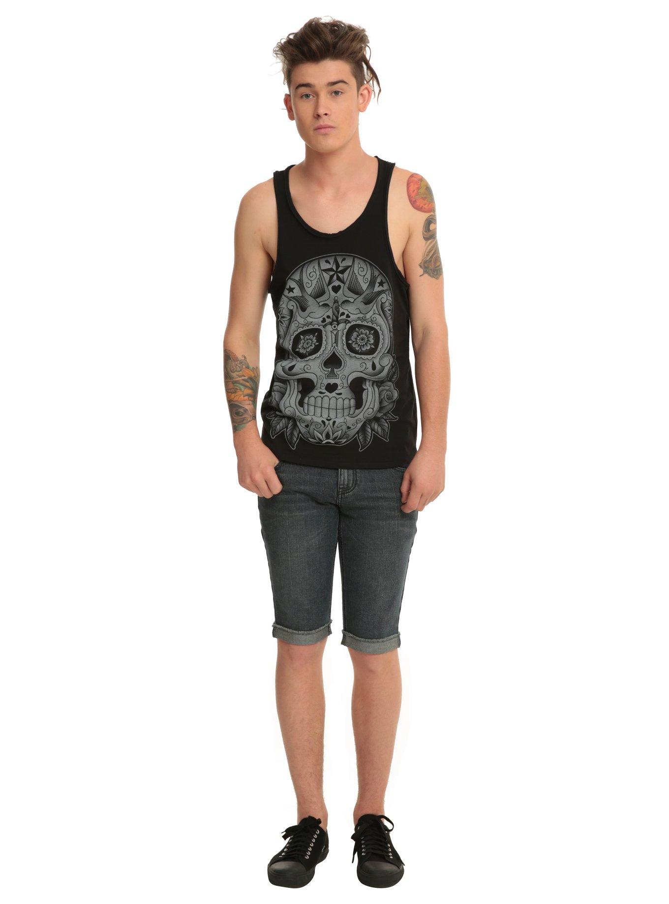 Iron Fist Sugar Skull Tank Top, , alternate