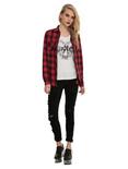 Black And Red Plaid Girls Woven Button-Up, , alternate