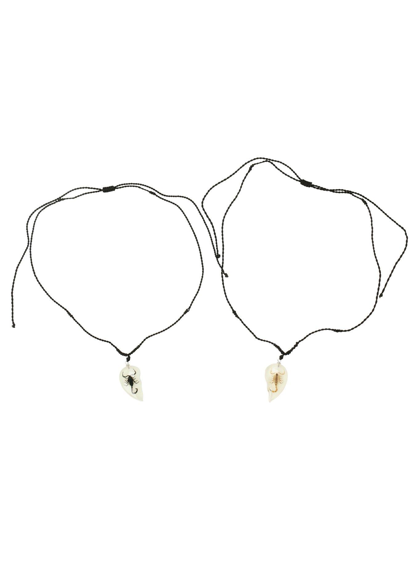 Glow Scorpion Heart Cord Bestie Necklace Set, , alternate