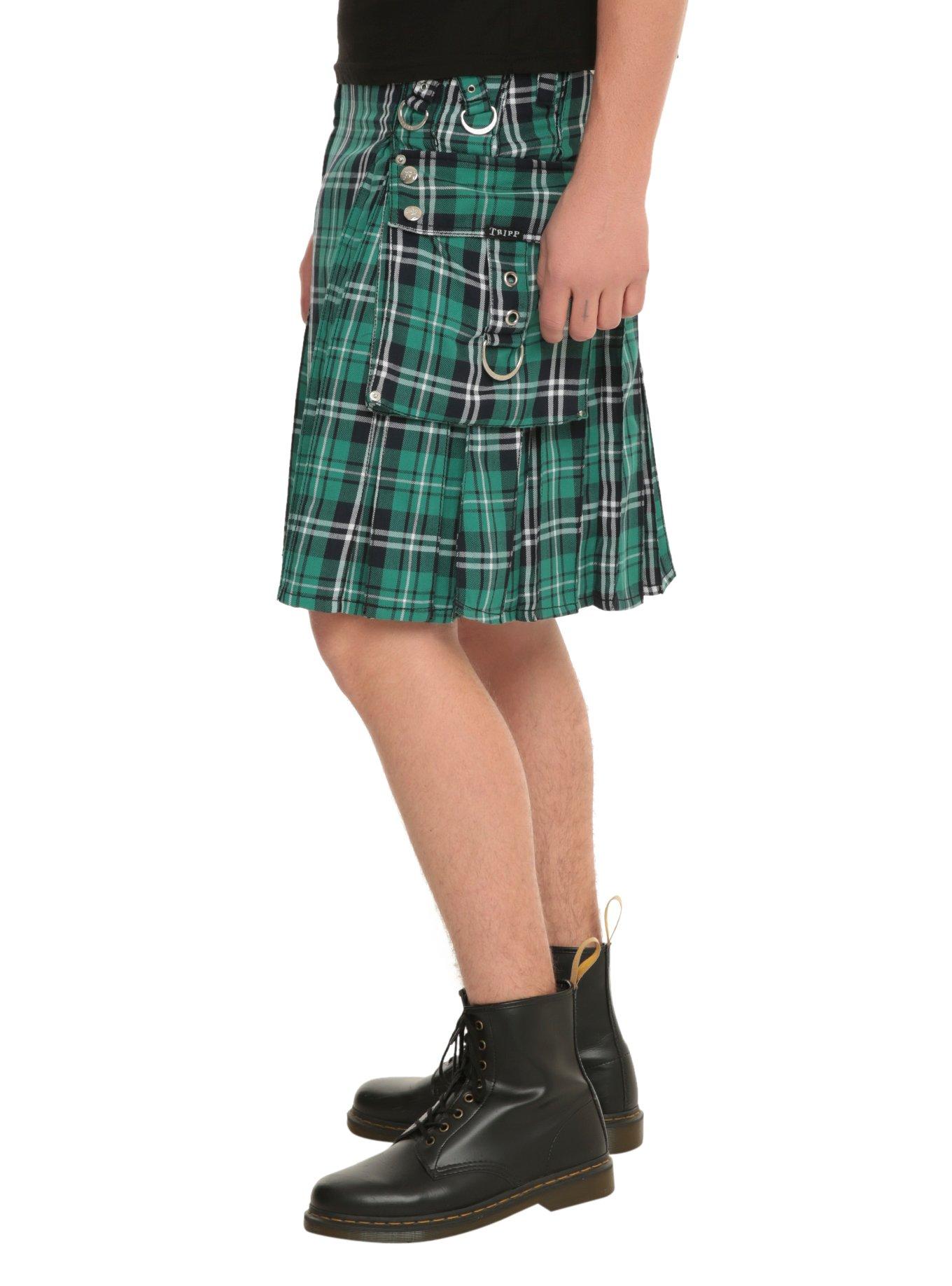 Tripp Green Plaid Kilt, , alternate