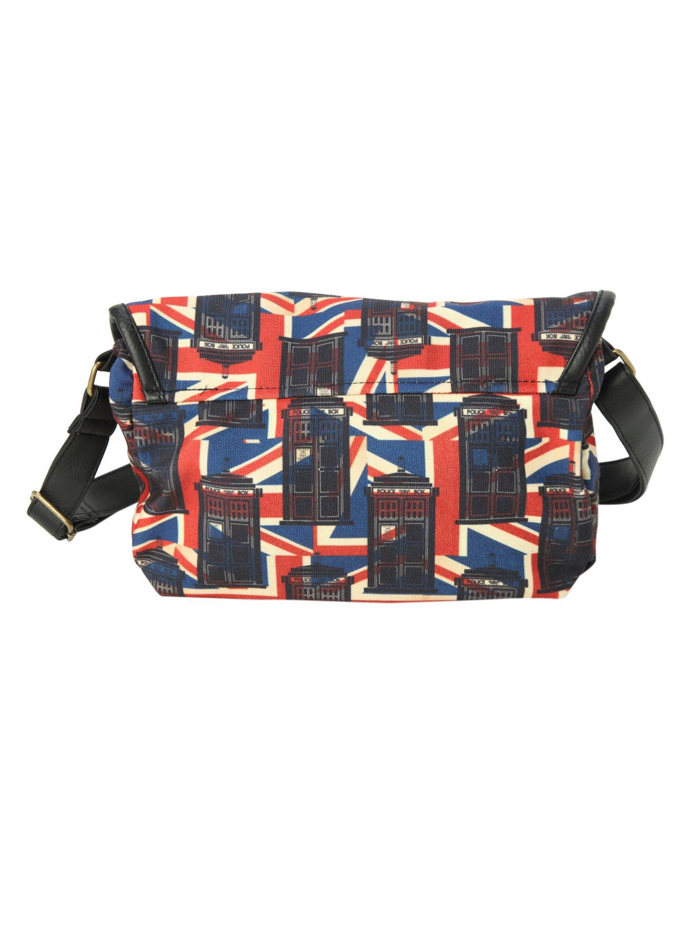 Doctor Who Union Jack TARDIS Canvas Crossbody Bag, , alternate