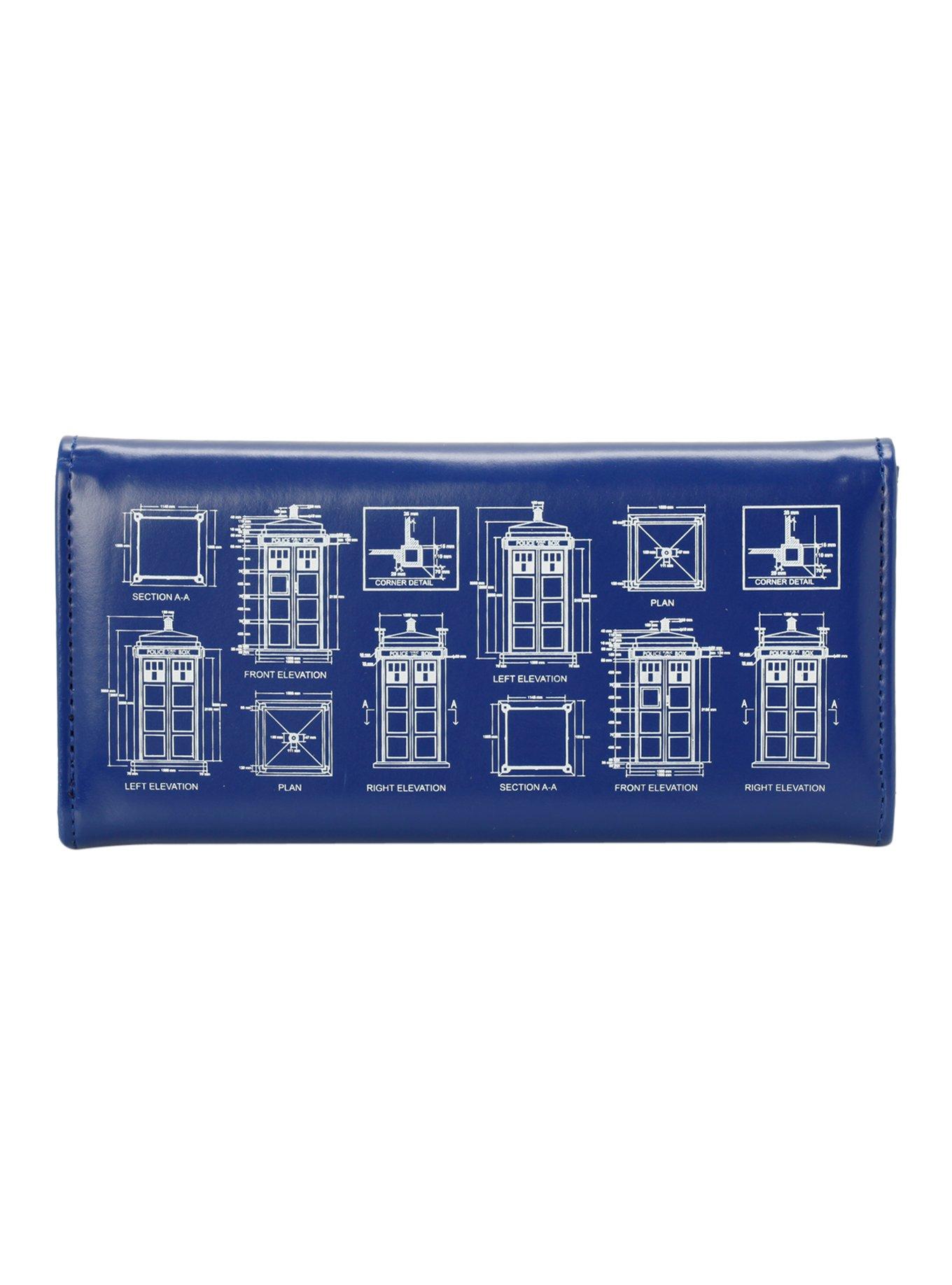 Doctor Who TARDIS Schematic Flap Wallet, , alternate