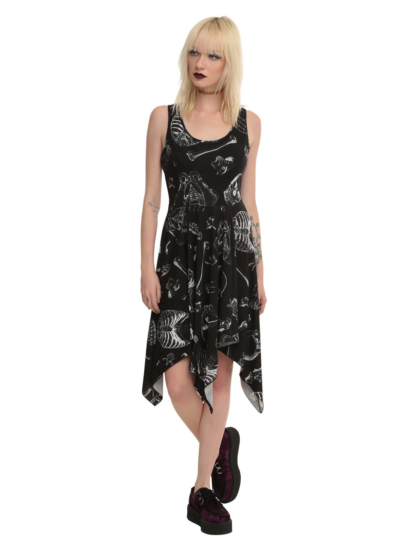 Skeleton Dress, BLACK, alternate