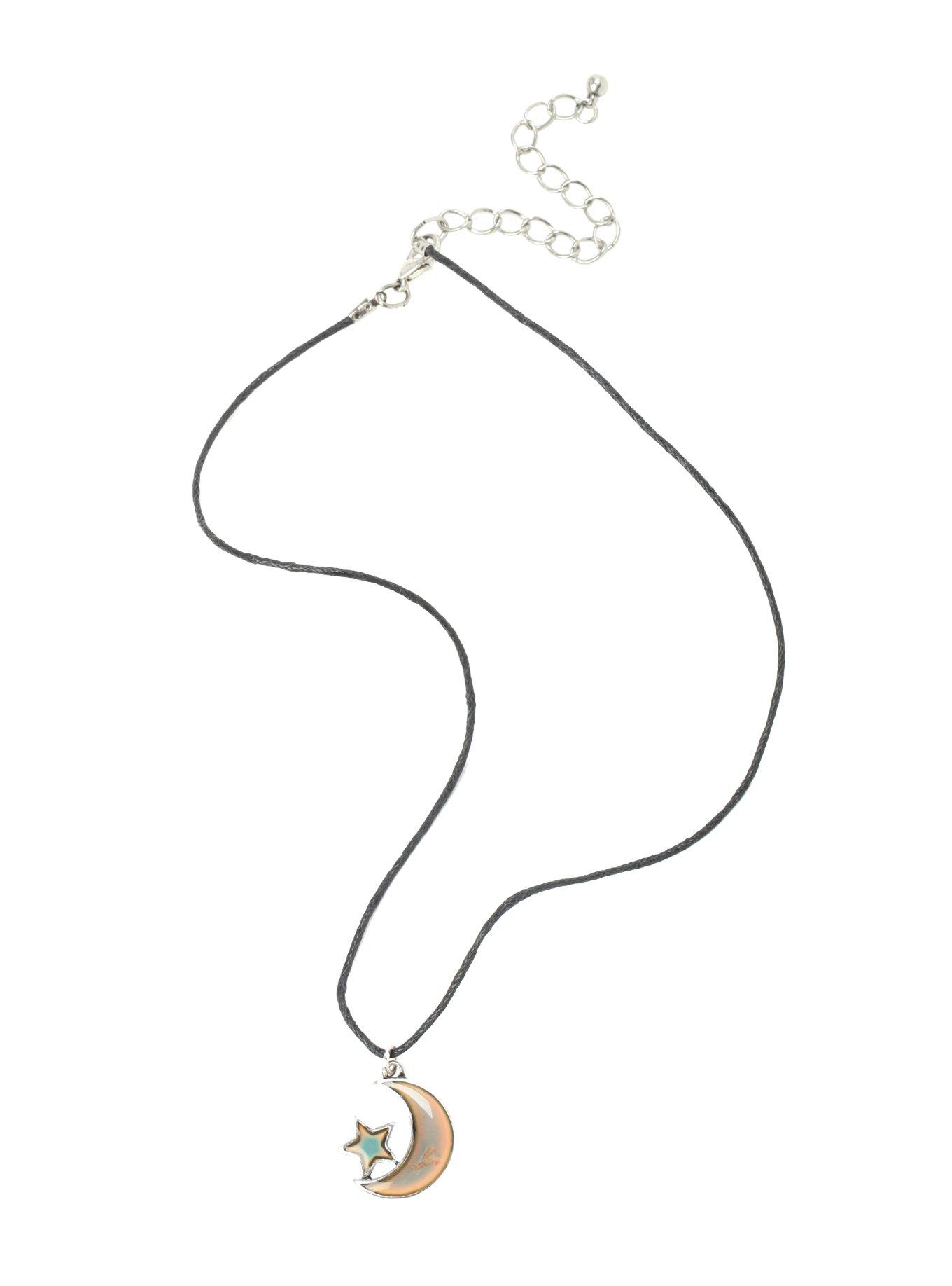 Moon & Star Mood Cord Necklace, , alternate