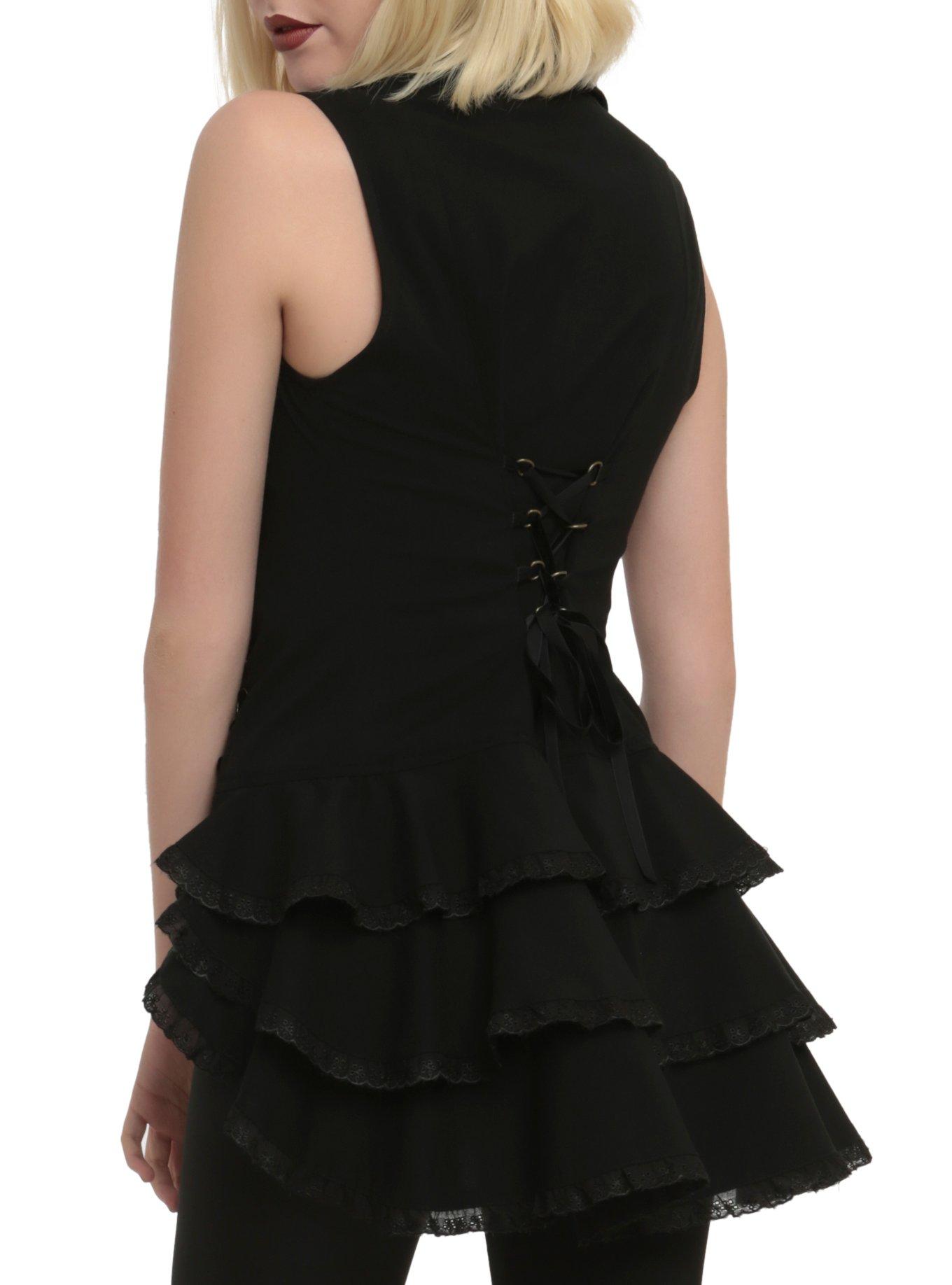 Hell Bunny Black Vienna Vest, BLACK, alternate