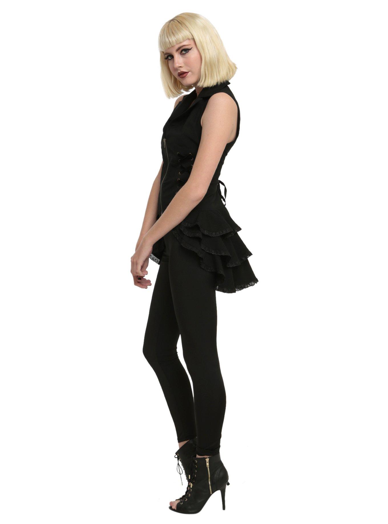 Hell Bunny Black Vienna Vest, BLACK, alternate