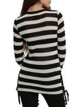 Royal Bones By Tripp Black & White Striped Tunic Sweater, , alternate