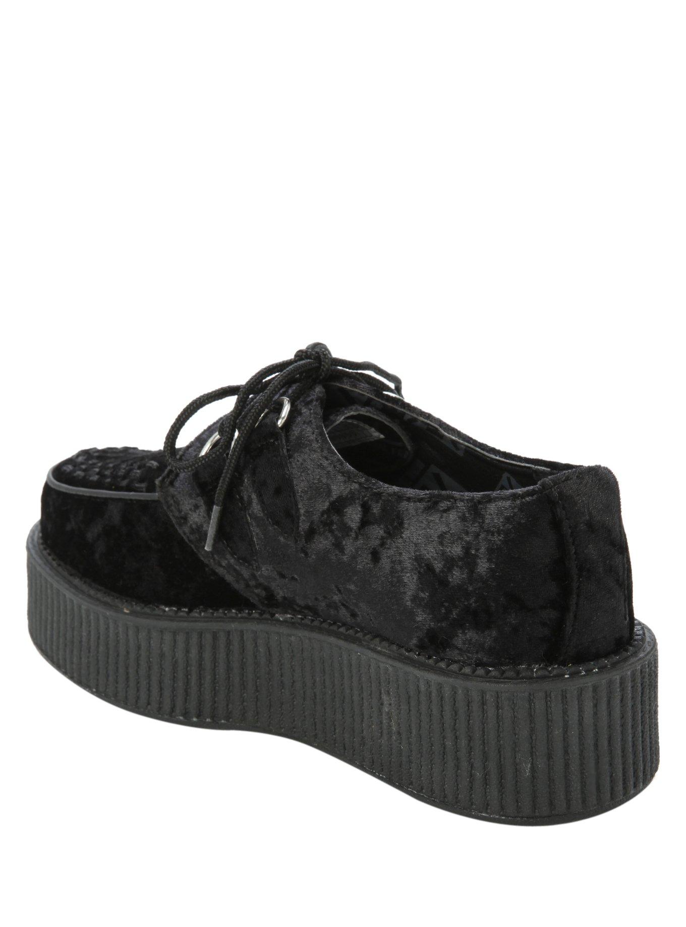 T.U.K. Black Crushed Velvet Viva Mondo Creeper, , alternate