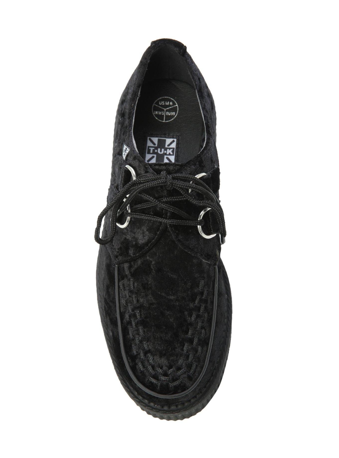 T.U.K. Black Crushed Velvet Viva Mondo Creeper, , alternate