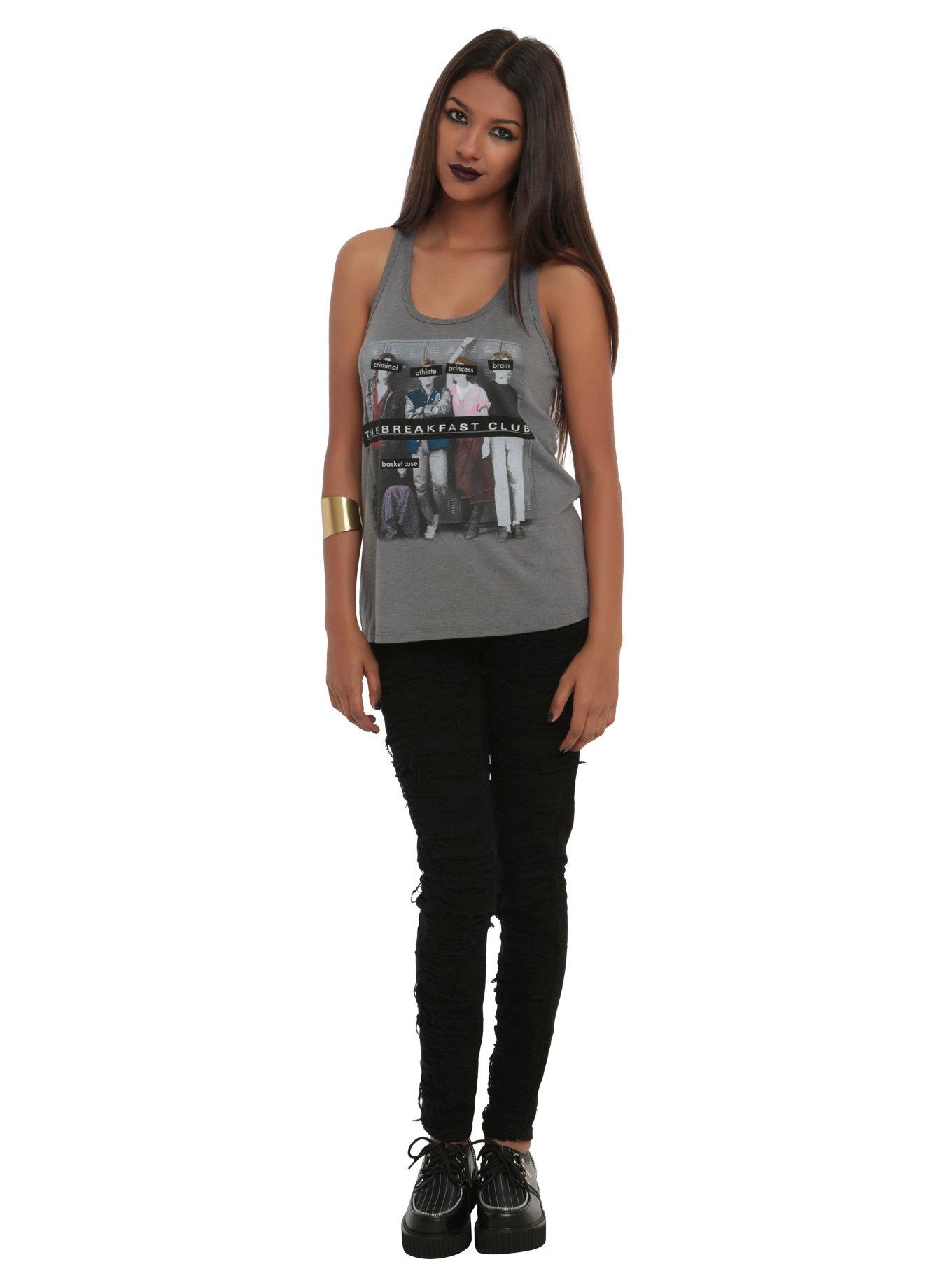 The Breakfast Club Character Labels Girls Tank Top, BLACK, alternate