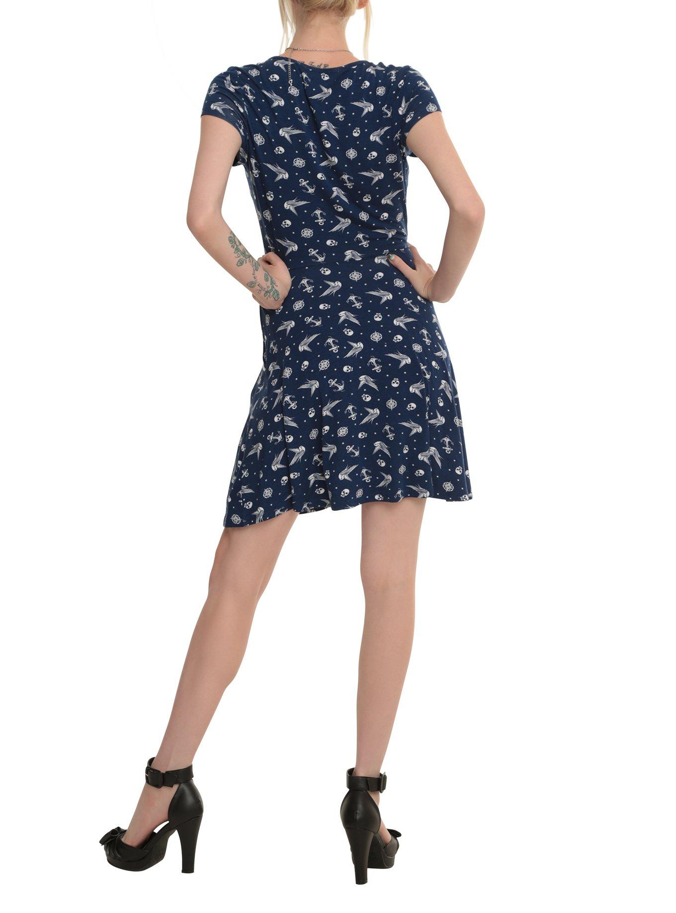 Navy Nautical Dress, , alternate