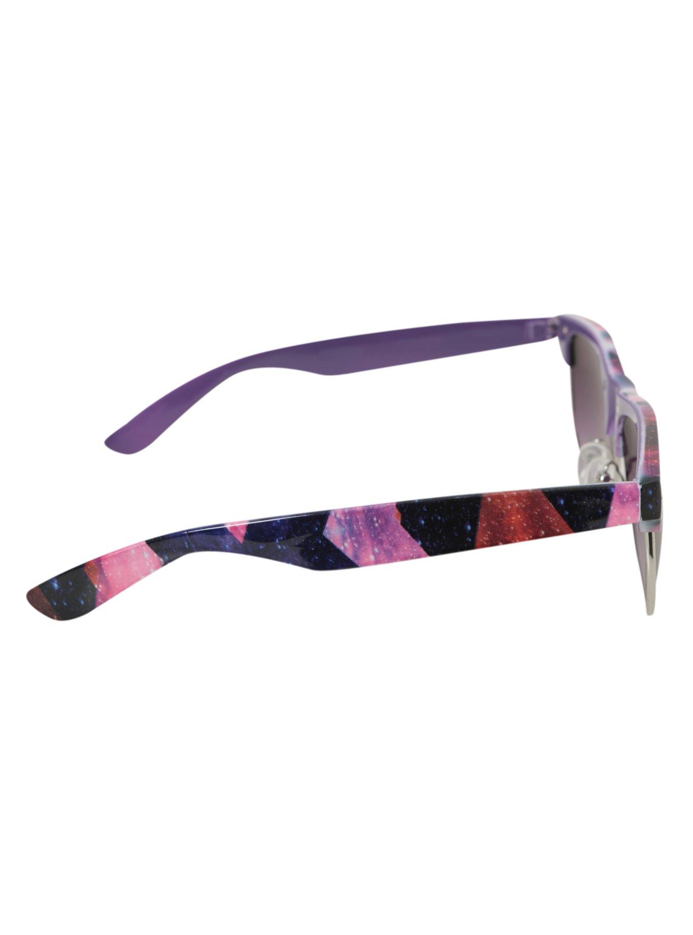 Crisscross Galaxy Wire Rim Sunglasses, , alternate