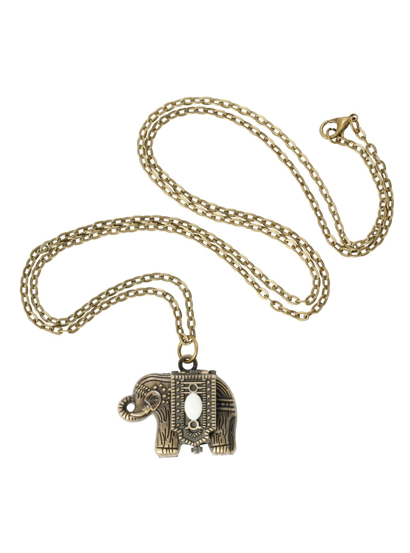 LOVEsick Elephant Clock Long Necklace, , alternate