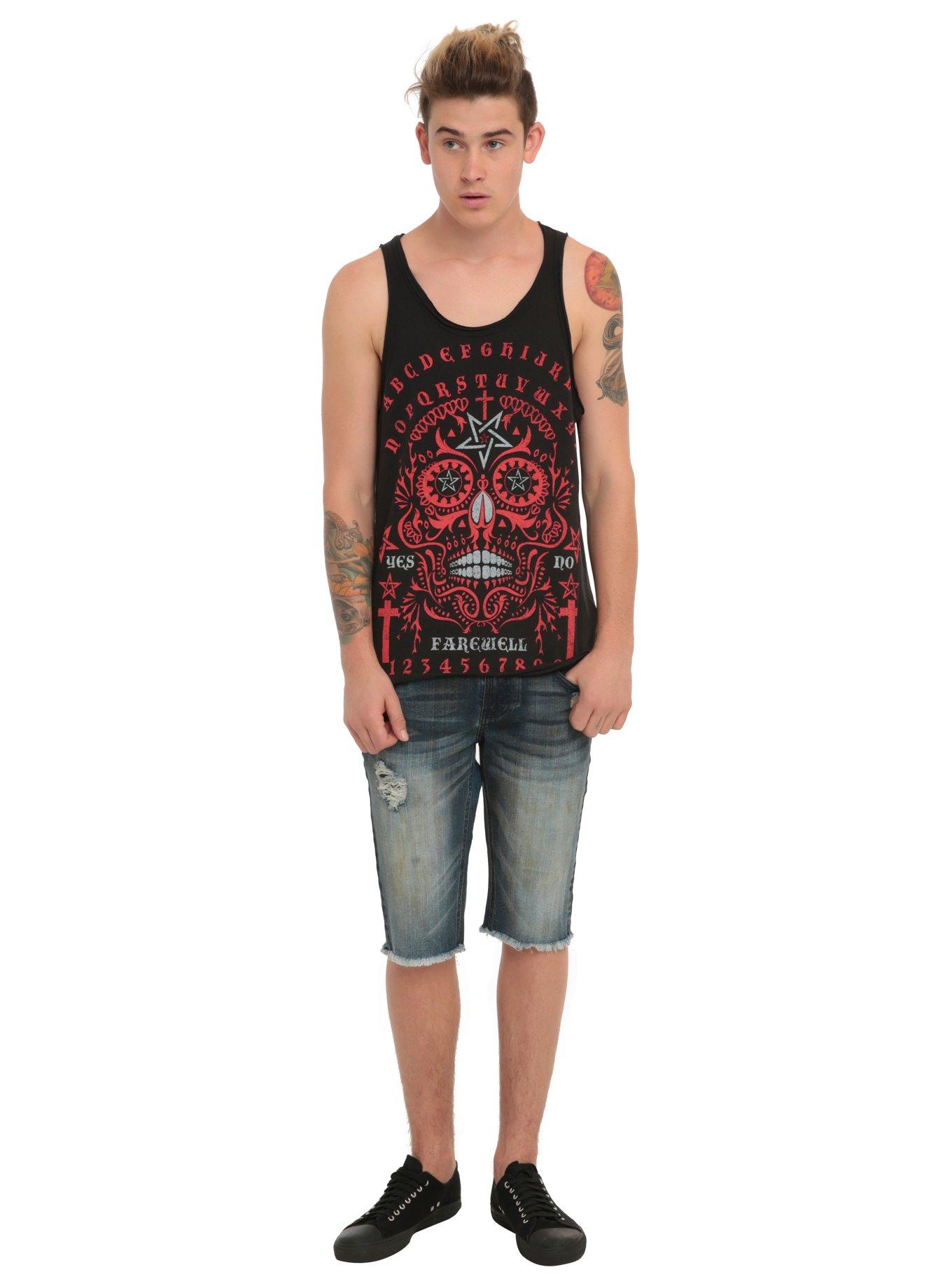 XXX RUDE Mystical Sugar Skull Tank Top, BLACK, alternate