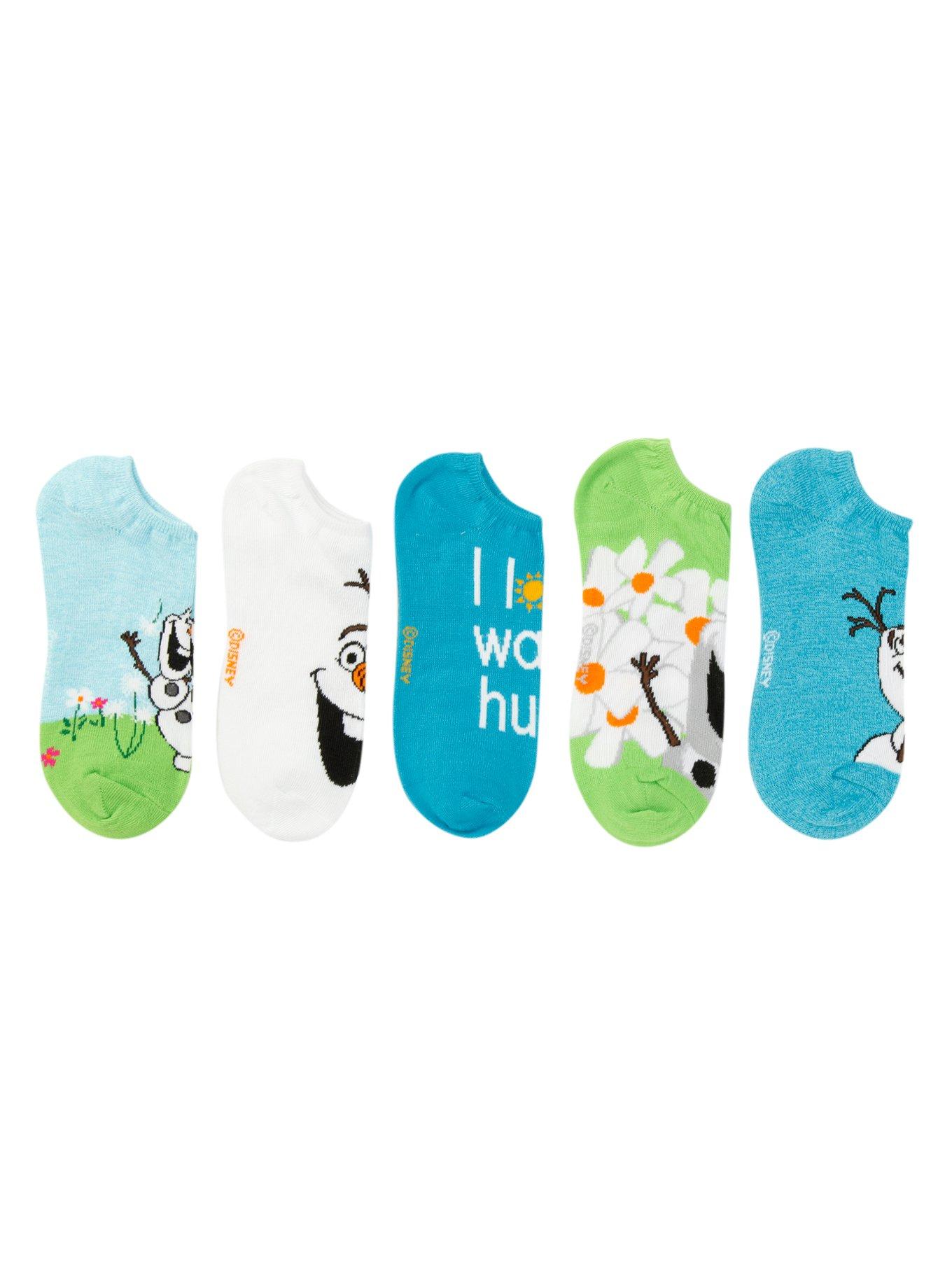 Disney Frozen Olaf Summer No-Show Socks 5 Pair, , alternate