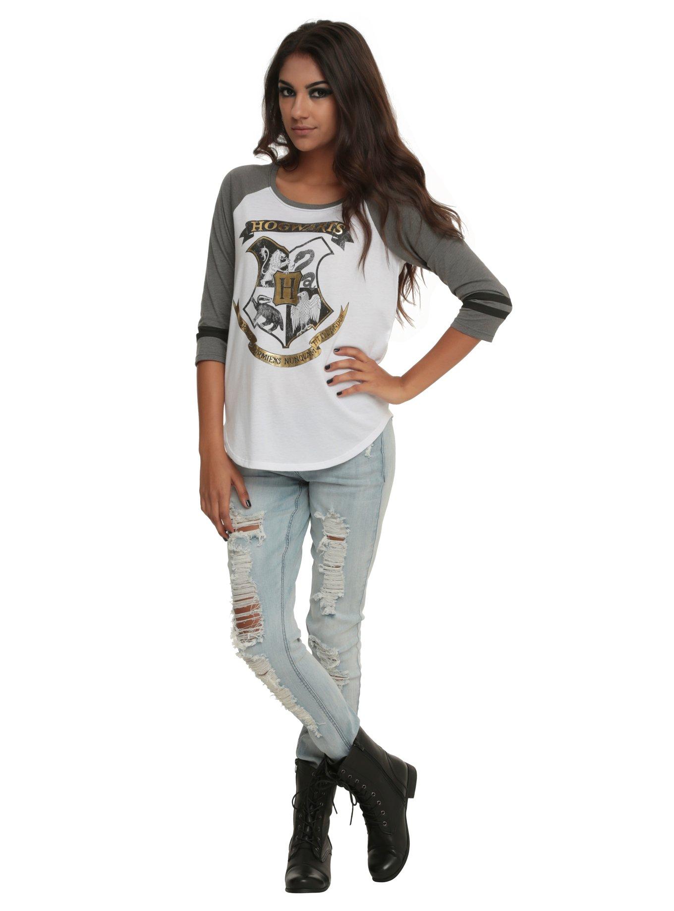 Harry Potter Hogwarts Gold Girls Raglan, , alternate