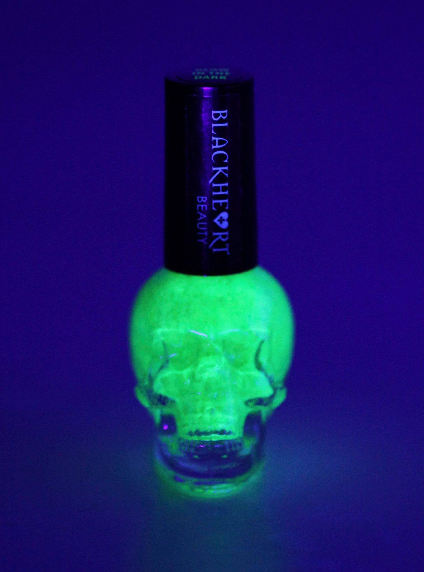 Blackheart Beauty Lime Splatter Glow-In-The-Dark Nail Polish, , alternate