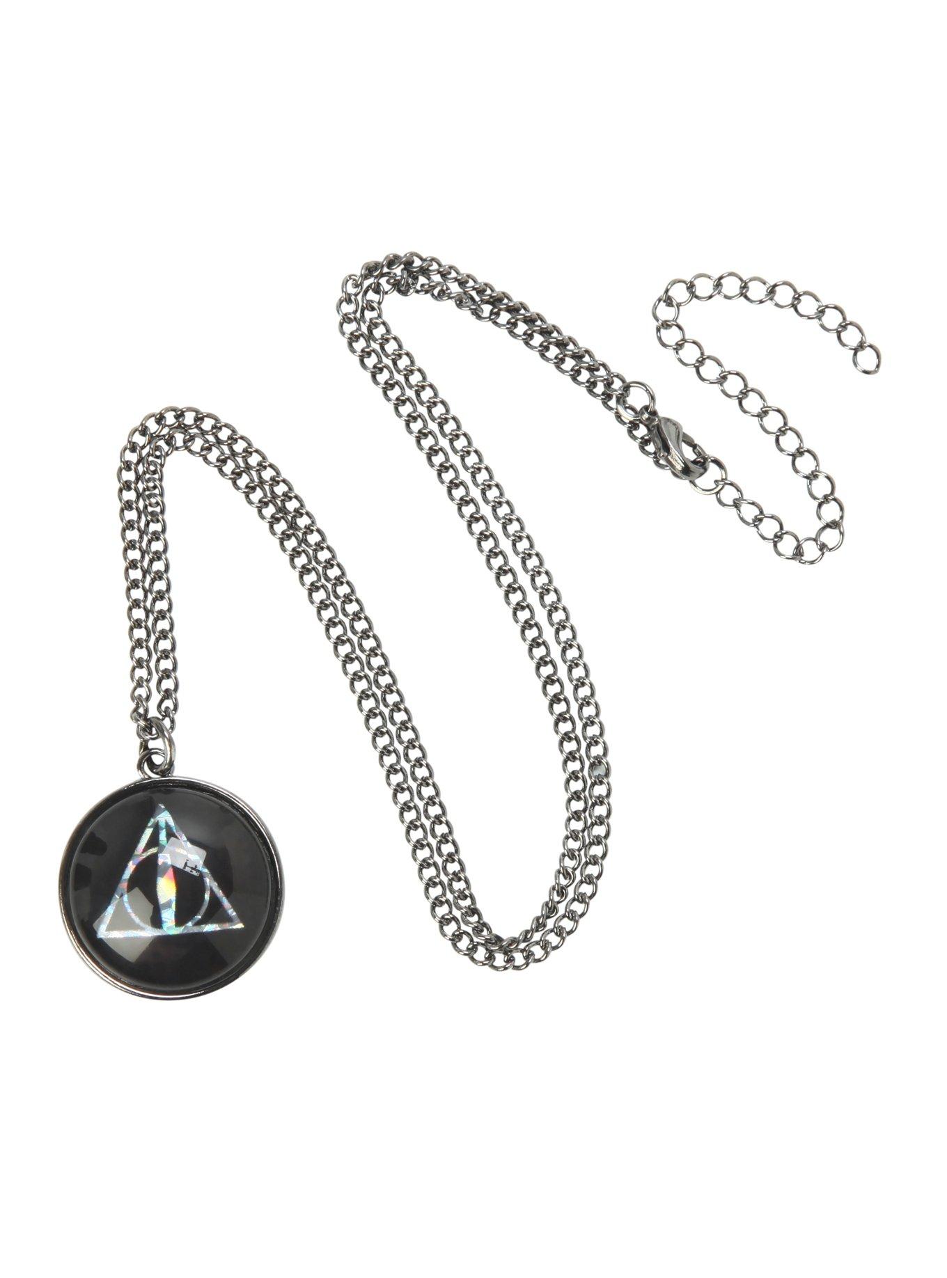 Harry Potter Reflective Deathly Hallows Necklace, , alternate