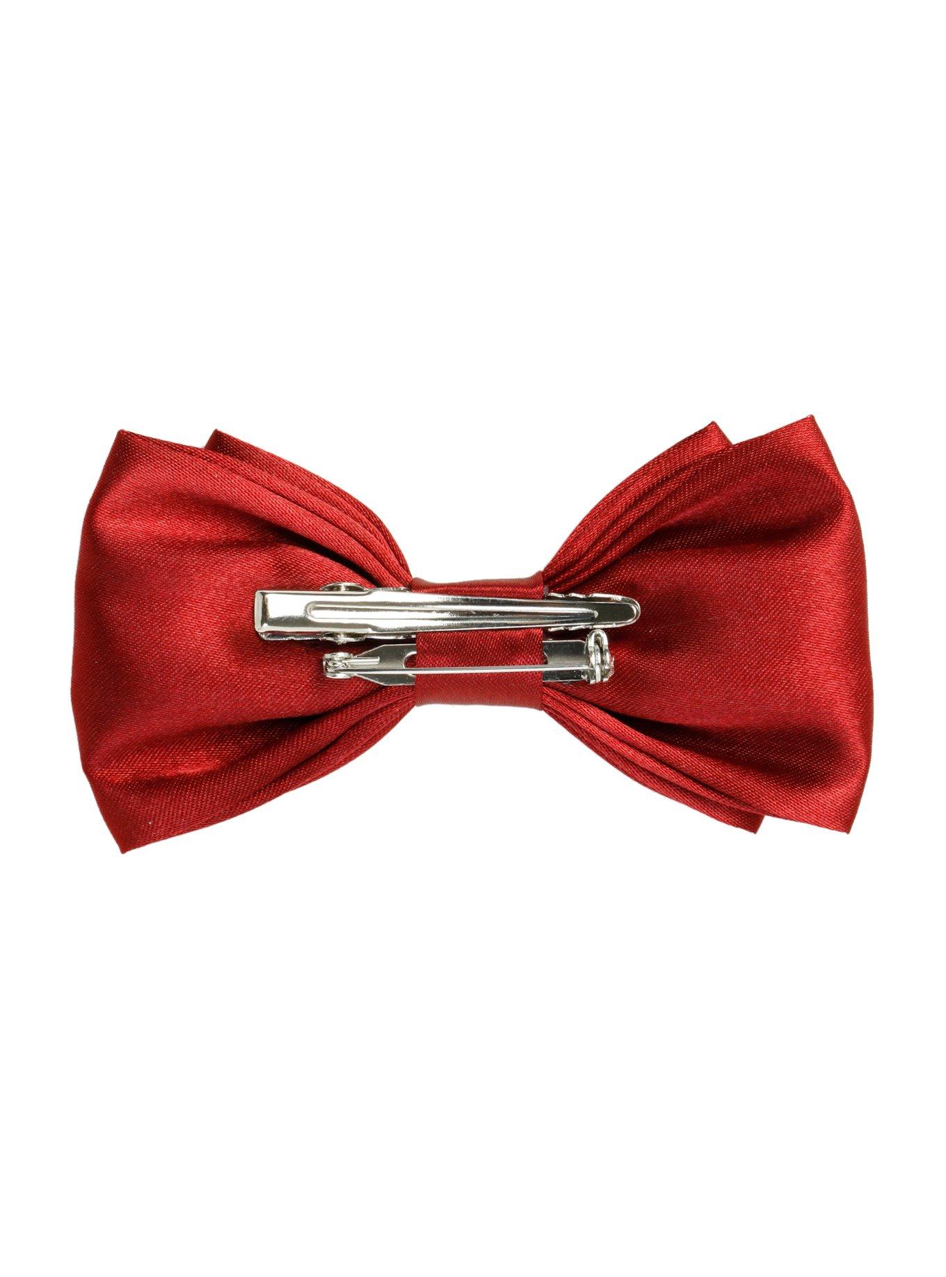 Burgundy Hair Bow, , alternate