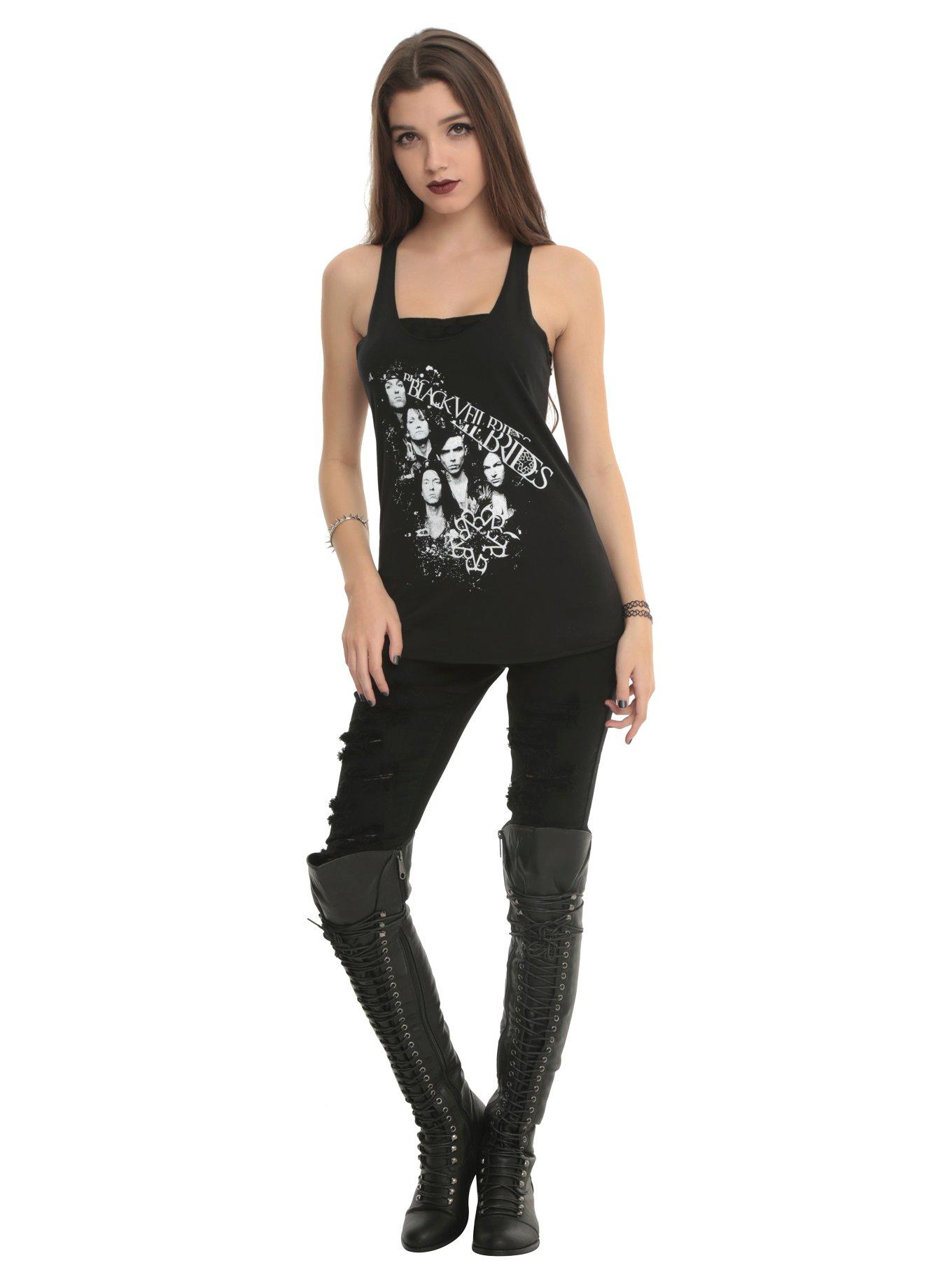 Black Veil Brides Faces Girls Tank Top, , alternate
