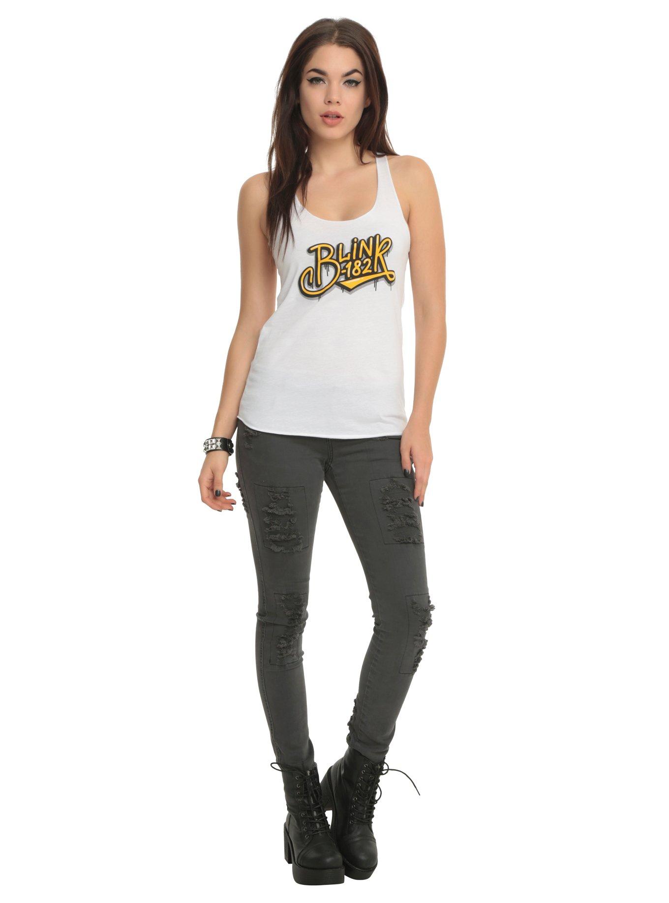 Blink-182 Yellow Logo Girls Tank Top, , alternate