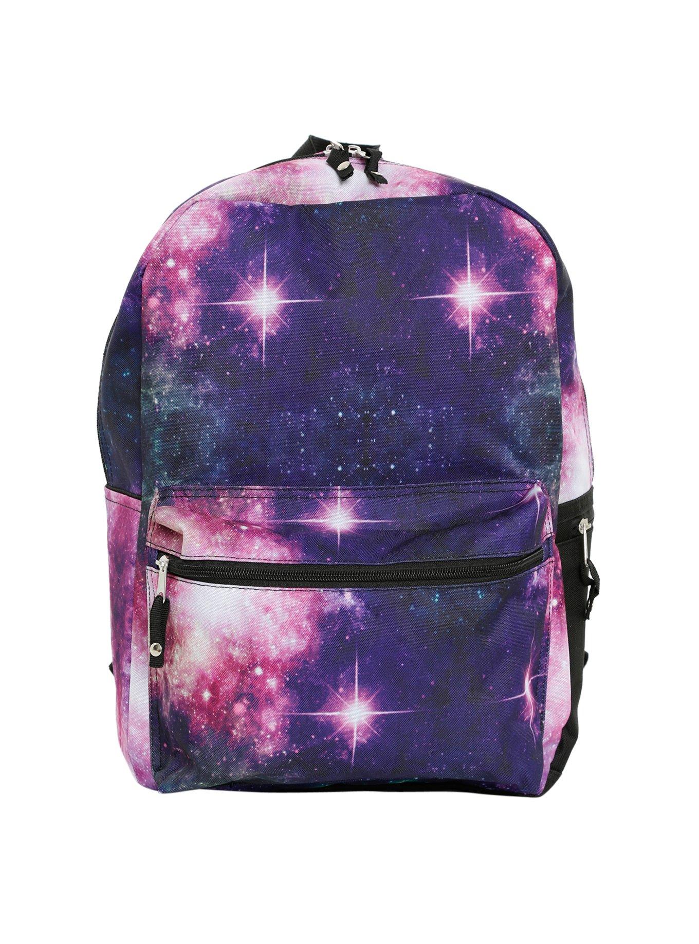 Blue & Purple Galaxy Print Backpack, , alternate