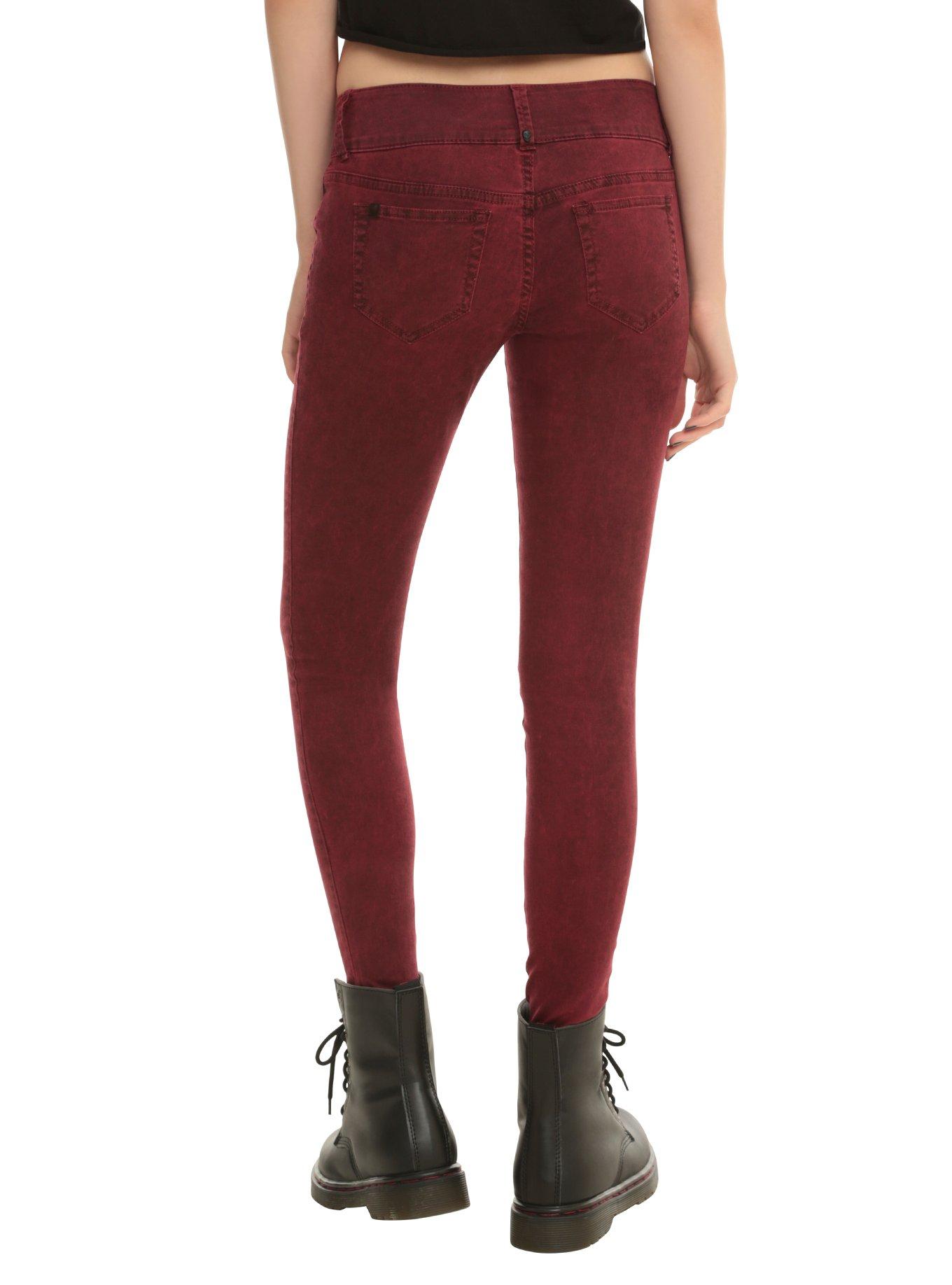 LOVEsick Red Spray Super Skinny Jeans, , alternate