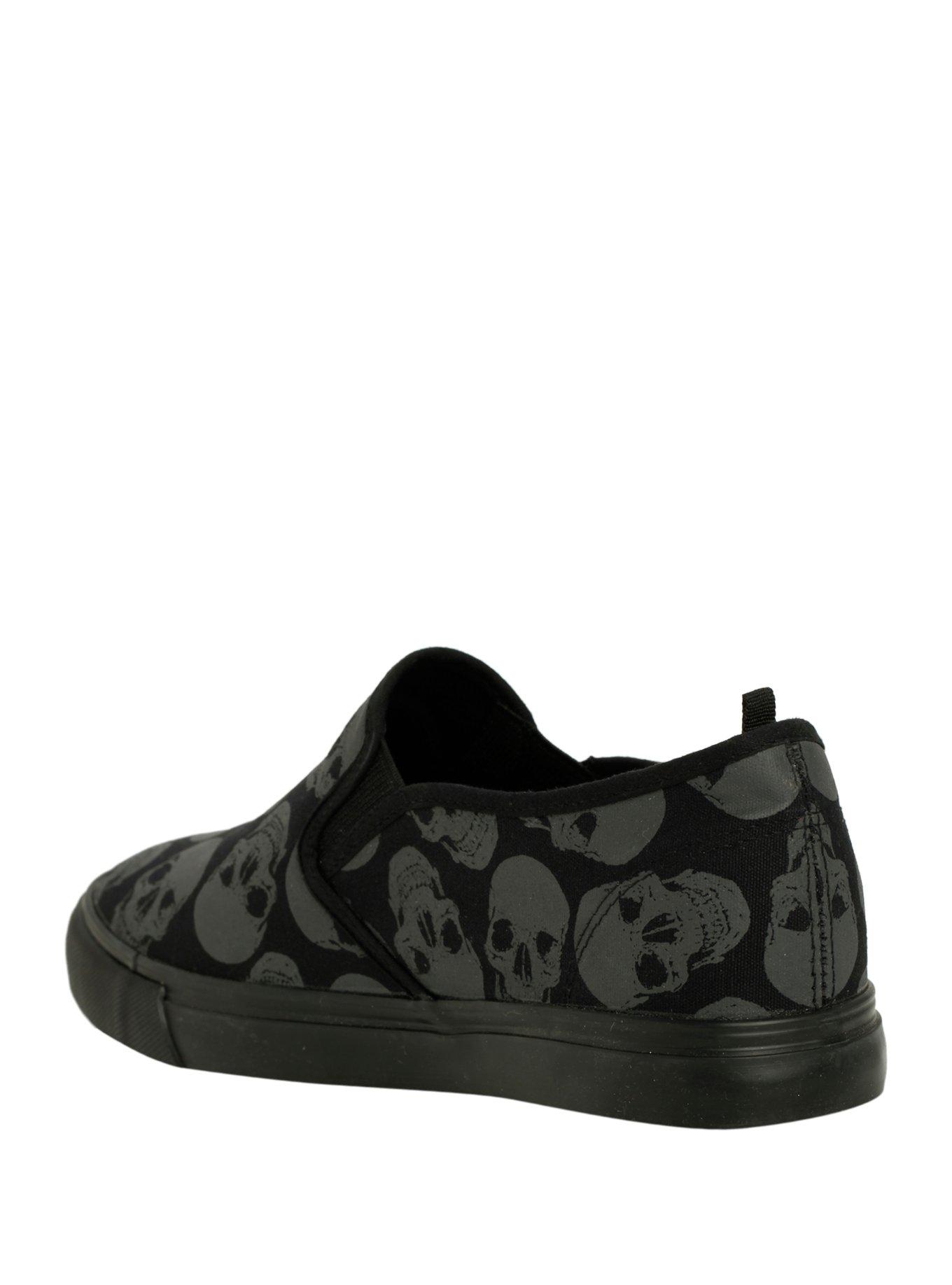 Skull Print Slip-On Sneakers, , alternate