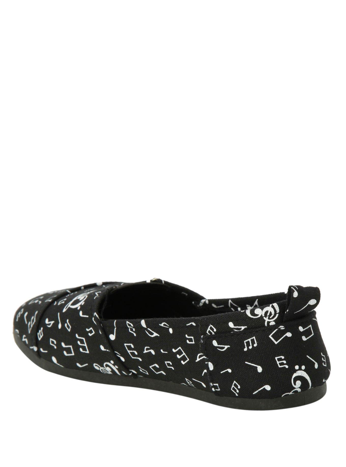 Music Clef Hearts & Notes Slip-Ons, BLACK, alternate