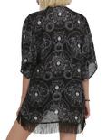Astrology Fringe Kimono Top, BLACK, alternate