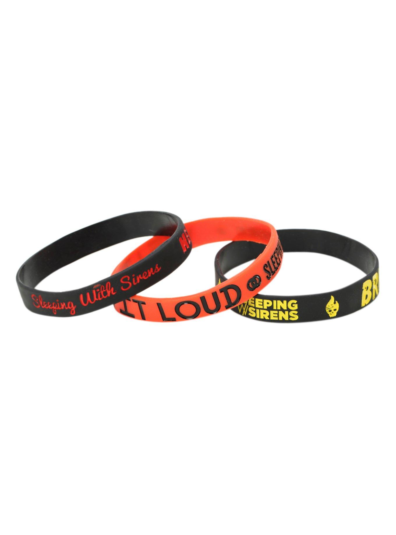 Sleeping With Sirens We Like It Loud Rubber Bracelet 3 Pack, , alternate