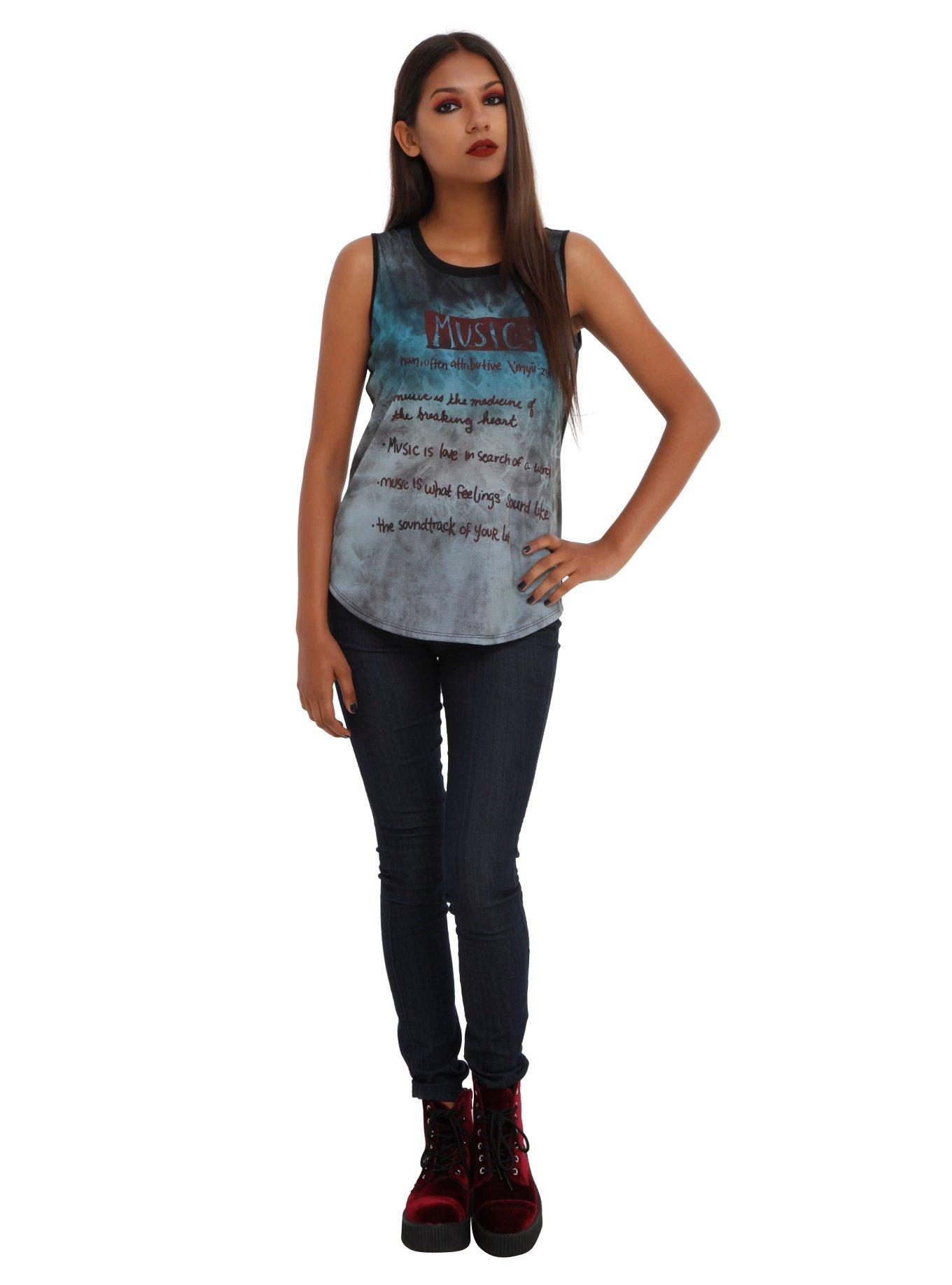 Music Definition Sublimation Girls Muscle Top, , alternate